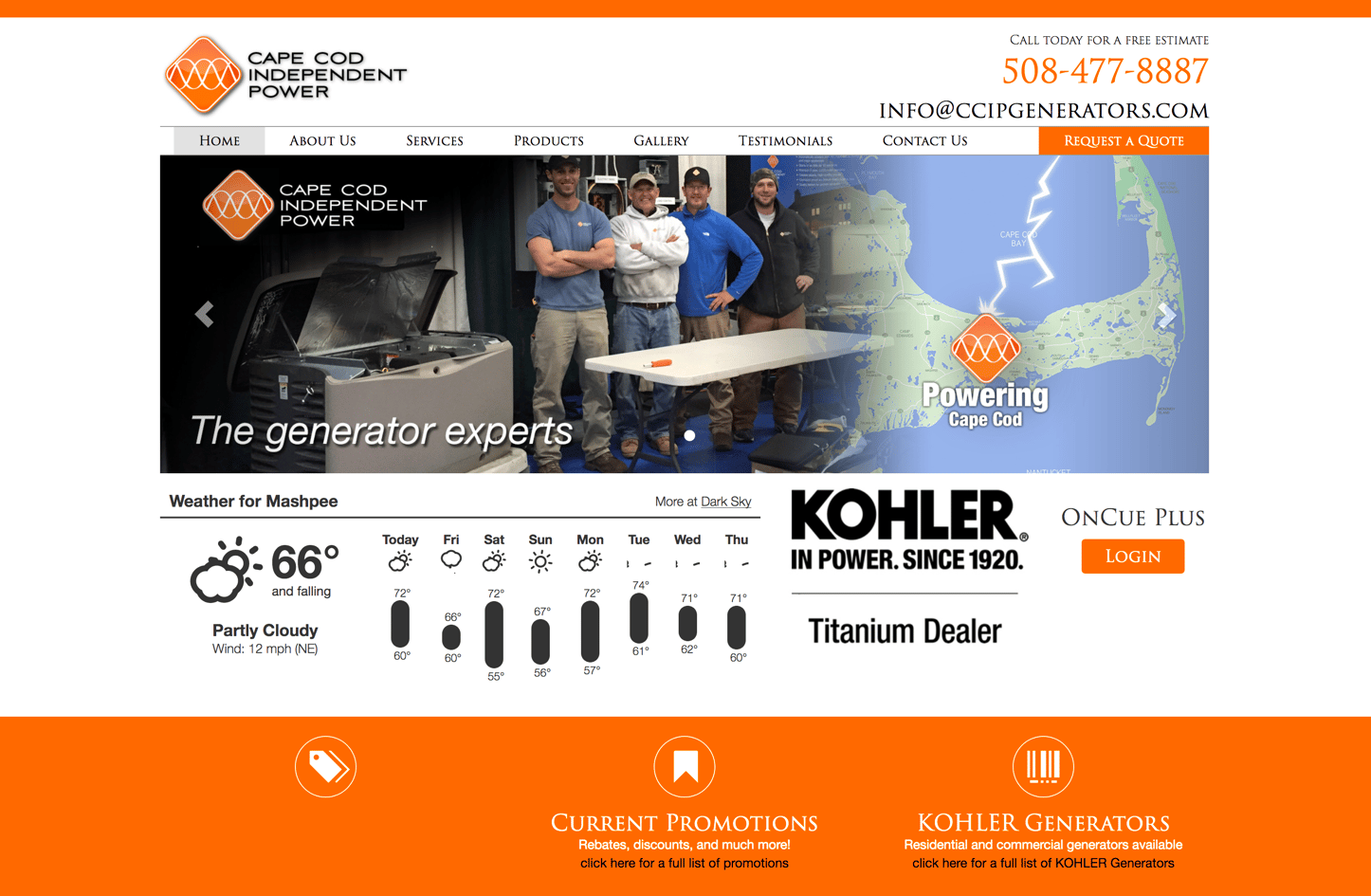 KOHLER dealer microsite, generator site, electric site... What works?